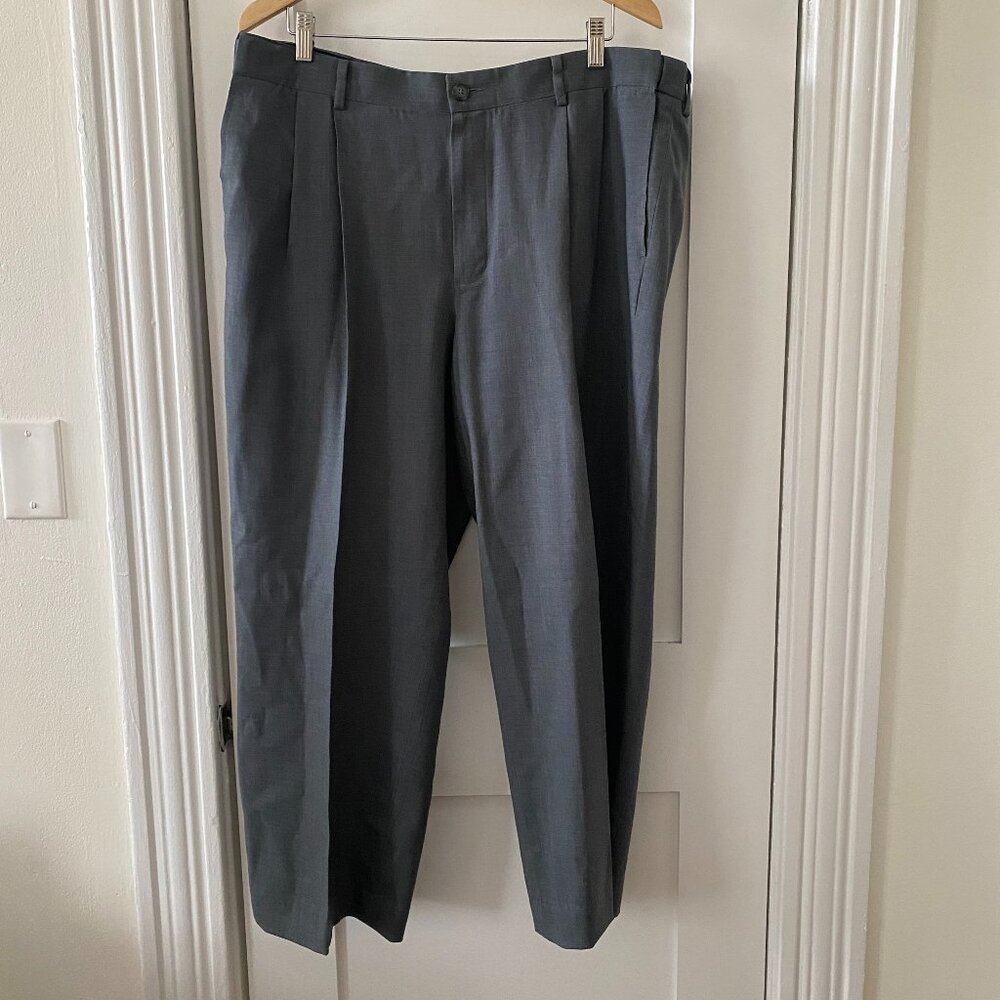 L.L.Bean Comfort Waist Men's Gray Wool Dress Pants Size 38W 285314